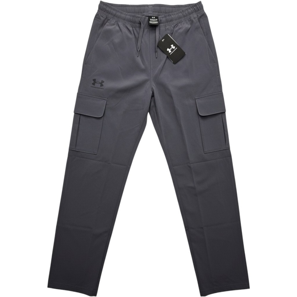 Under Armour Cargo Pants Boys Youth Large Grey NWT Athletic Loose Fit Stretch